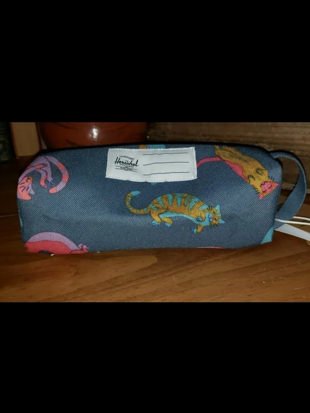 Herschel Dusty Blue Lazy Cat Settlement Pencil Case Little Herschel